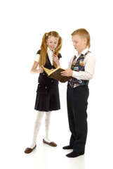 schoolboy and schoolgirl