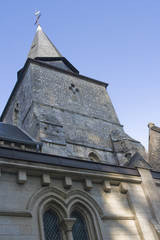 Obraz premium Elegant church steeple located in Normandy France