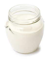 Sour cream on white background. Food image series