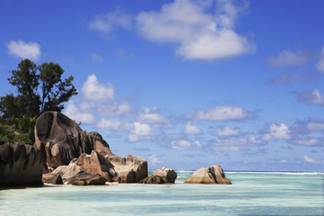 famous and beautiful beach of anse source d'argent 