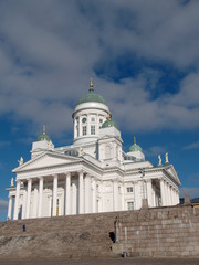 Fototapeta na wymiar Cathedral at Senate Square in Helsinki, view
