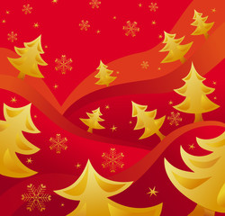 Golden Christmas trees