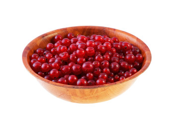 Bowl of red currant, on a white background with clipping path.