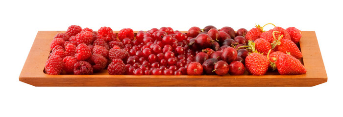 Bowl of berries on a white background with Clipping Path.
