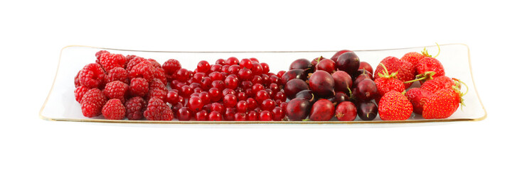 Bowl of berries on a white background with Clipping Path.