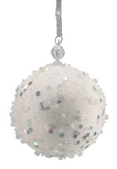 Festive Christmas hanging ball isolated on white