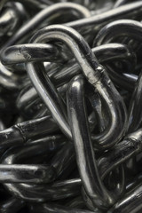 a closeup of a chain bundle