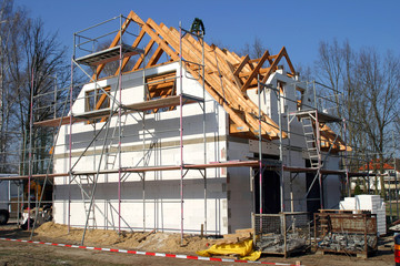 Baustelle für ein Eigenheim