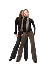 Fototapeta premium Working group of two girls