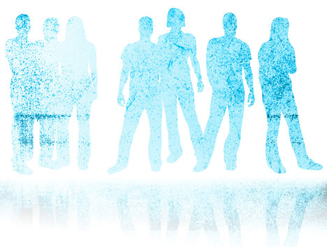 textures style of people silhouettes 