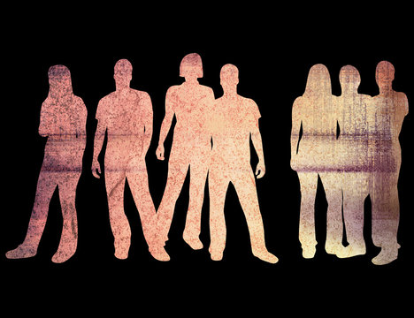 textures style of people silhouettes 