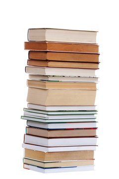 An image of many books. Isolated image.