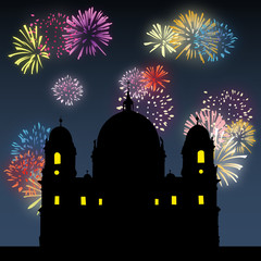 Berliner dom sous le feu d'artifice - Illustration © Sylvain Bouquet