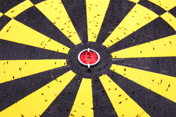 darts game board punctured