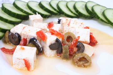 great cheese and fresh and olive vegetable background