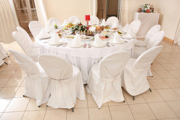 dining table set for a wedding or corporate event