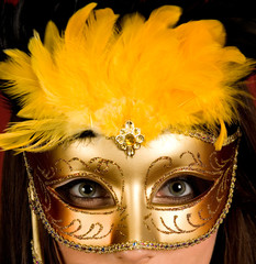 woman in carnival mask