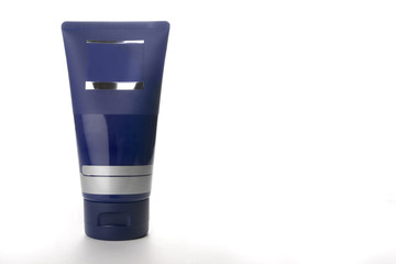 Blank cosmetic container on a white background.
