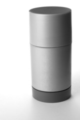 Blank cosmetic container on a white background.