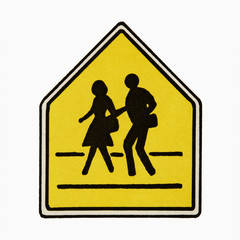 Pedestrian crossing sign.