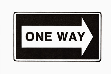 One way sign.
