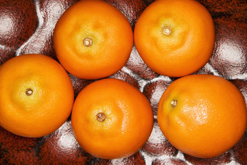 Five tangerines.