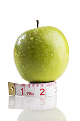 Apple with a tape measure 