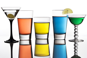 Martini and Colorful cocktails