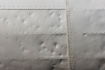 Grungy background of aluminum airplane material
