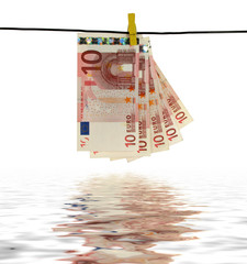 money laundry with water reflection effect