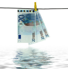 money laundry with water reflection effect