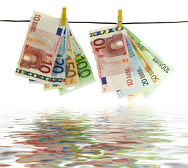 money laundry with water reflection effect