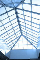 Blue ceiling in office centre