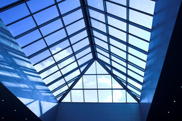 Blue ceiling in office centre