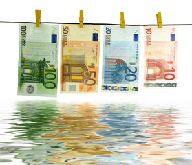 money laundry with water reflection effect