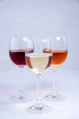 Three glasses of wine.