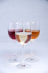 Three glasses of wine.