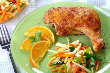 Roast chicken and vegetables