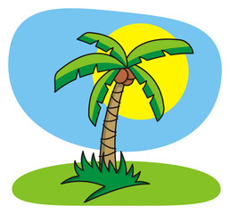 Palm tree cartoon illustration