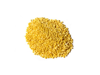 Yellow Moong Dal on White 