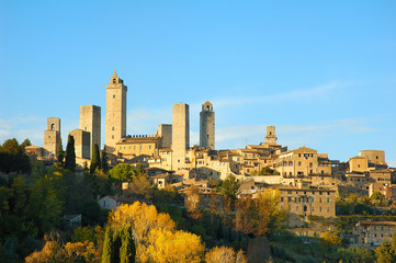 le village de San Gimignano en Toscane - obrazy, fototapety, plakaty