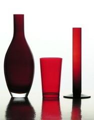 red and scarlet glass utensiles