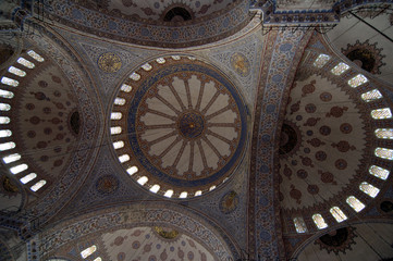 Interior of the Blue Mosque in Istanbul Turkey