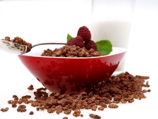 schoko reis pops frühstück mit milch