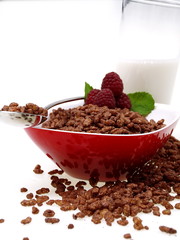 schoko reis pops frühstück mit milch