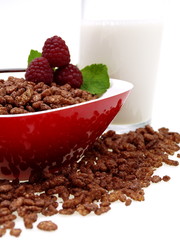 schoko reis pops frühstück mit milch