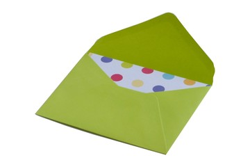 Note card and matching green envelope