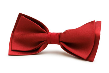 Red bow tie isolated on the white