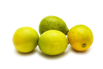 Four lemons isolated on the white background