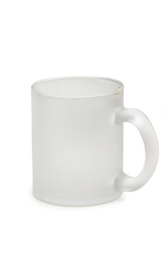 Glass mug isolated on the white background